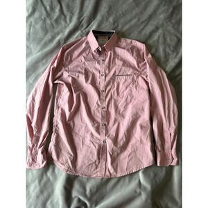 Craft + Flow Mens Pink Micro Dot Long Sleeve Button Down Shirt Size Medium